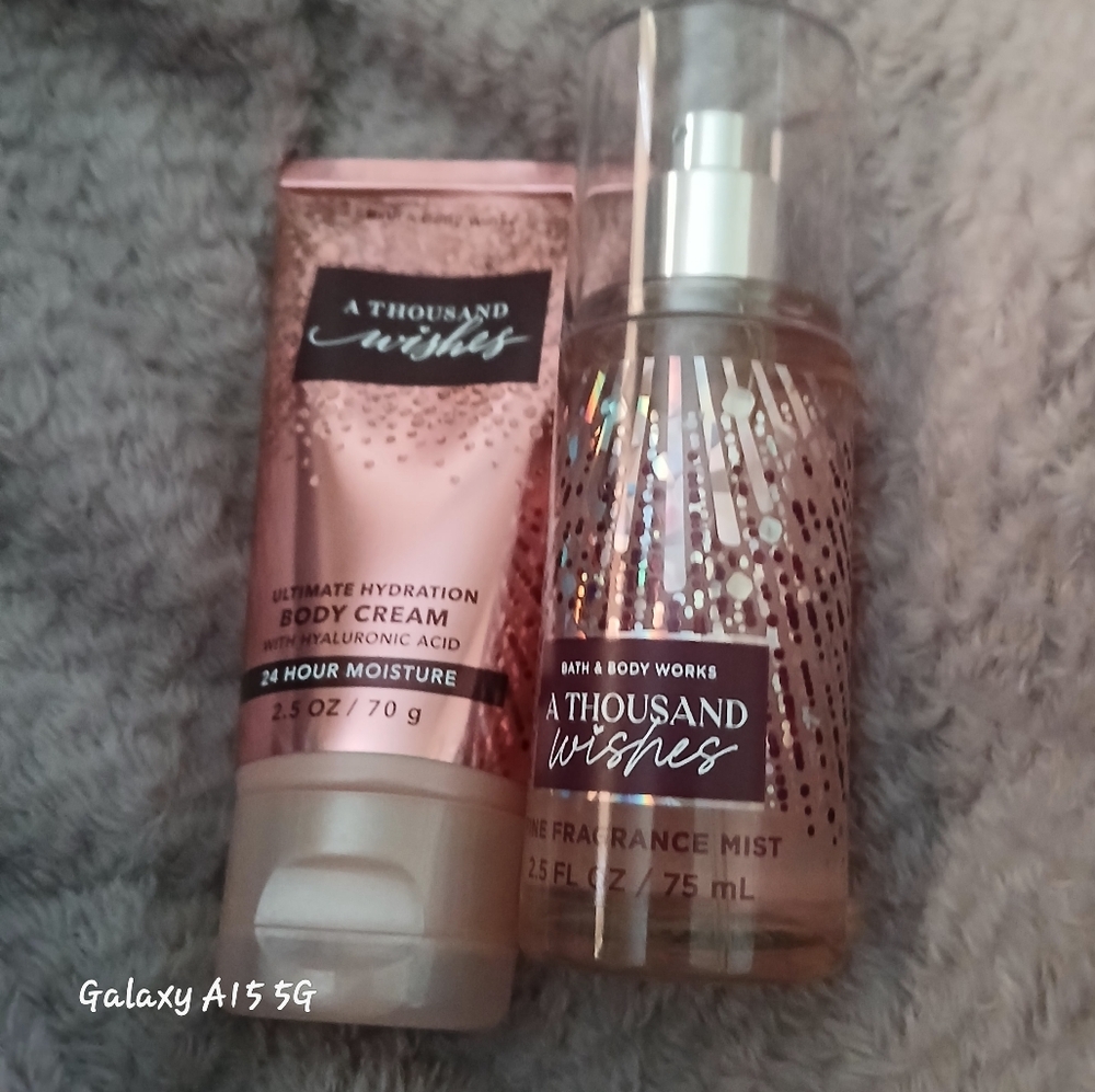 โผ๏ธ FINAL PRICEโผ๏ธ๐งโโ๏ธ B&BW ' Thousand Wishes' Travel Size Body Mist & Cream - Picture 1 of 3